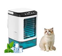 Con Caja De Hielo Ventilador Ac Portátil con Depósito de 900 ml, 3 Velocidades Y LED De 7 Colores Climatizador Frio