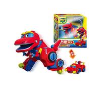 (Con caja Rex) El más nuevo ABS Min Deformation Gogo Dino Explorers REX Transformation Car Avión Lancha