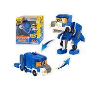 (Con caja Titan) El más nuevo ABS Min Deformation Gogo Dino Explorers REX Transformation Car Avión Lancha