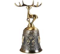 con campanas de mano, campanas de bronce, campanas Campana de mano con forma de alce preciosa for iglesia, campana de servicio de aleación de estilo europeo de barra, adornos de decoración del hogar (