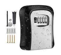 con cerradura para llaves - Estuche de alta seguridad, gris, carpeta de acero sólido, protección de zinc | Soporte de código reiniciable, contenedor de almacenamiento oculto para casa, oficina, p