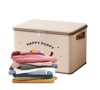 con cerradura, resistente al agua, apilable con patrón de cachorro, contenedor de almacenamiento con cerradura, para viajes, paquetes, armario, garaje, dormitorio, baño, cocina