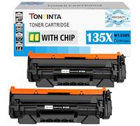 [Con Chip] 135X W1350X ( 135A W1350A ) Cartuchos de Tóner Compatibles 2 Negros Alta Capacidad para M209DW M209d M207dw M234d M235sdw M234DW M234SDW M234SDN, No Compatible con Impresoras con sufijo "e"