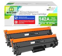 CON CHIP 142A W1420A Cartucho de Tóner Compatible 1000 Páginas Capacidad Estándar 2 Negros para Impresora H P M110 M110w M139 M140 M140w【No Compatible con Modelo H P + Impresora que Terminen en "e"】