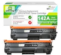 Con Chip 142A W1420A Cartuchos de Tóner Compatibles Capacidad Estándar 1000 Páginas 2 Negros para W1420X M110 M110w MFP M139 M139w M140 M140w, No Compatible con Modelo de Impresora que Terminen en "e"