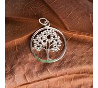 Con colgante de flor de mesa - mundos árbol, 925 de plata de ley