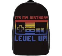 con Compartimento Bolsa De Deporte Es Mi Cumpleaños Sube De Nivel Bolsa para Portátil Al Aire Libre Bolso Mochila para Escolar, Mujeres, Hombres, 42X32X14Cm
