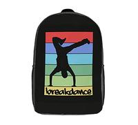 con Compartimento Mochila para Escuela Baile Clásico De La Vieja Escuela Backpack Poliéster Mochila De Viaje para Gimnasio, Escolar, Trabajo, 42X32X14Cm