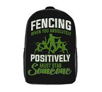 con Compartimento Mochila para Escuela Lucha con Espadas De Esgrima Mochila De Viaje Impermeable Bolso Mochila para Adolescente, Viajes, Trabajo, 42X32X14Cm