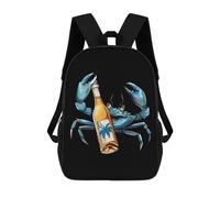 con Compartimento Mochila Universidad Cangrejo De Cerveza Azul Tipo Casual Bolsas Estampado Bolso Mochilas para Hombres, Mujeres, Trabajo, 42X32X14Cm