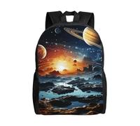 con Compartimento Tipo Casual Bolsas Planetas, Estrellas Y Galaxia De La Vía Láctea Bolso Mochila Casual Bolsa De Deporte para Hombres, Viaje, Mujeres, 42X32X14Cm