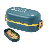 con compartimentos, composición de alimenticio, separación de comidas en capas, cierre a prueba de fugas, almacenamiento portátil para alimentos, 850 ml, 204 g, sushi de espaguetis de