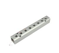 Con conector rápido de 1/2 pulgada, 30 x 30 mm, G1/2 pulgadas en 2 3 4-12 maneras, divisor de bloque de aire de aluminio sólido, 25 mm de espaciado (8 vías, 10 puertos)