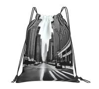 con Cordón Bolsa De Cuerdas Impresión De Acity Street Mochilas Cordón Práctico Bolsa De Deporte para Hombre Nadar Mujer 36X42Cm