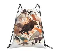 con Cordón Deporte Gimnasio Bolsas Cuadro De Colección De Animales para Imprimir Mochila Cordónes Práctico Gym Sack para Hombre Mujer Yoga 36X42Cm