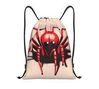 con cordón Mochila Cordónes Linda pequeña araña roja Impresa Bolsa de Deporte Práctico Bolsa con Cordón para Hombre Yoga Vacaciones 36X42cm