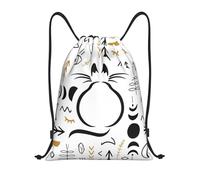 con cordón Mochila Cuerda Gato Africano Egipcio Bolsas de Deporte Casual Deporte Gimnasio Bolsas para Mujer Nadar Vacaciones 36X42cm