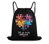 con cordón Mochila de Cuerda Concientización sobre el Autismo: está Bien ser Diferente Cómodos Bolsa de Cordón para Viaje Adulto Playa 36X42cm
