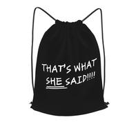 con cordón Mochila de Cuerda Eso es lo Que Ella Dijo, Práctico Bolsa de Cordón, Unisex Deporte Bolso de Gimnasia, para Acampada Playa 36X42cm