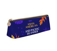 con Cremallera Estuche Mes de la Herencia Asiático-Americana e Isleña del Pacífico Pencil Case Portátil Portalápices para Mujer Oficina Estudiantes