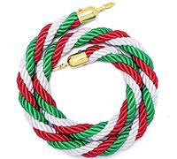 Con cuerda de control multitudes con gancho dorado/plateado, barrera cáñamo trenzada/torcida for divisor cola, 3/4/5/8/10 pies, línea(Green-e,300cm/9.8ft/118in)