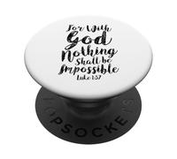 con Dios Nada Imposible Escritura Verso de la Biblia Cristiano PopSockets PopGrip Adhesivo