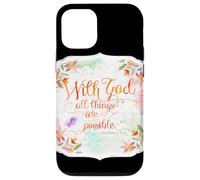 con Dios Todas Las Cosas Son posibles Citas de la Biblia de Matthew Carcasa para iPhone 12/12 Pro