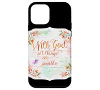 con Dios Todas Las Cosas Son posibles Citas de la Biblia de Matthew Carcasa para iPhone 12 Mini