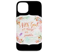 con Dios Todas Las Cosas Son posibles Citas de la Biblia de Matthew Carcasa para iPhone 13