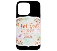 con Dios Todas Las Cosas Son posibles Citas de la Biblia de Matthew Carcasa para iPhone 15 Pro MAX