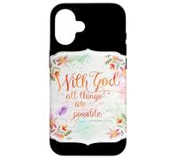 con Dios Todas Las Cosas Son posibles Citas de la Biblia de Matthew Carcasa para iPhone 16