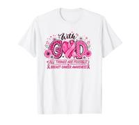 con Dios Todas Las Cosas Son posibles Conciencia sobre el cáncer de Mama Camiseta gráfica económica