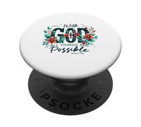 con Dios Todas Las Cosas Son posibles Evangelio bíblico PopSockets PopGrip Adhesivo