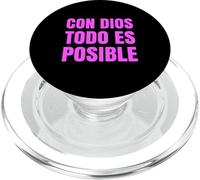 con Dios Todo Es Posible Bibia Español Español Rosa Católica PopSockets PopGrip para MagSafe