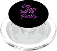 con Dios Todo Es Posible Bibia Español Español Rosa Católica PopSockets PopGrip para MagSafe
