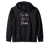 con Dios Todo Es Posible Biblia Cristiana Mujer Amor Español Sudadera con Capucha