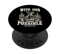 con Dios Todo es Posible - Cowboy Western Cowpoke PopSockets PopGrip Adhesivo
