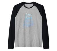 con Dios Todo Es Posible Divertido Dicho Español Camiseta Manga Raglan