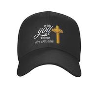 con Dios Todo Es Posible Mateo 19:261 Hombre Mujer Gorra De Béisbol Secado Rápido Sombrero Transpirable Snapback Cap para Golf Tenis Aire Libre