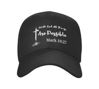 con Dios Todo Es Posible Mateo 19:27 Mujer Hombre Sombrero Ligera Gorras Hip Hop Ajustable Gorra Trucker para Golf Aire Libre Verano