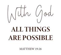 con dios todo es posible mateo Pegatinas de tallado fino 42x42.8cm Pintura mural artística Café