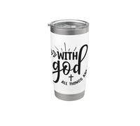 Con Dios, todo esto es posible, camiseta Trendy Christian Vaso térmico de acero inoxidable de doble pared