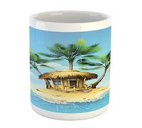 Con diseño Taza de fine china Aqua Verde Beige Esmaltada Taza de motivo temporal 330ML para Estudio,Colegio,Regalo para hermanos,Regalo para colegas