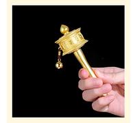 con el transductor budista, Rueda de oración de mano Rueda de cobre hecha a mano tibetana Mantra curativo Altar Religión budista decorativa Buda (Color: A, Tamaño: 1) (Color : A, Size : 1)