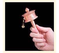 con el transductor budista, Rueda de oración de mano Rueda de cobre hecha a mano tibetana Mantra curativo Altar Religión budista decorativa Buda (Color: A, Tamaño: 1) (Color : B, Size : 2)