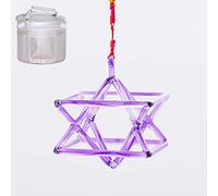 [Con exquisita funda de transporte] Pirámide de Merkaba de cristal morado de 5 pulgadas con mazo gratis, pirámide de cristal de cuarzo ópticamente transparente para meditación de curación de sonido