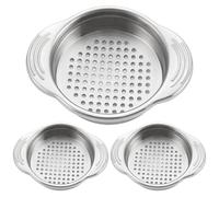 CON FIRO 3pcs de acero inoxidable puede colandar el colador de atún sin deslizamiento con manejo ergonómico de alimentos de tamaño regular para frutas, carne, atún vegetal