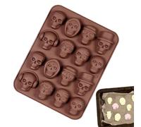 Con forma de calavera para hornear 3D Halloween gótico con 16 cavidades