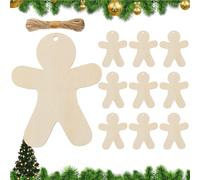 con forma de hombre de jengibre | 10 piezas siluetas de madera navideñas para manualidades | Decoraciones colgantes para personalizar | Para pared, ventana, casa, boda, , viaje familiar