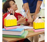 con Forma de lápiz, 12 Bolsas de Papel de Bienvenida en Forma de lápiz, Cajas Decorativas para Cuaderno, calculadora, Vacaciones, graduación, Semana de reconocimiento, Aula